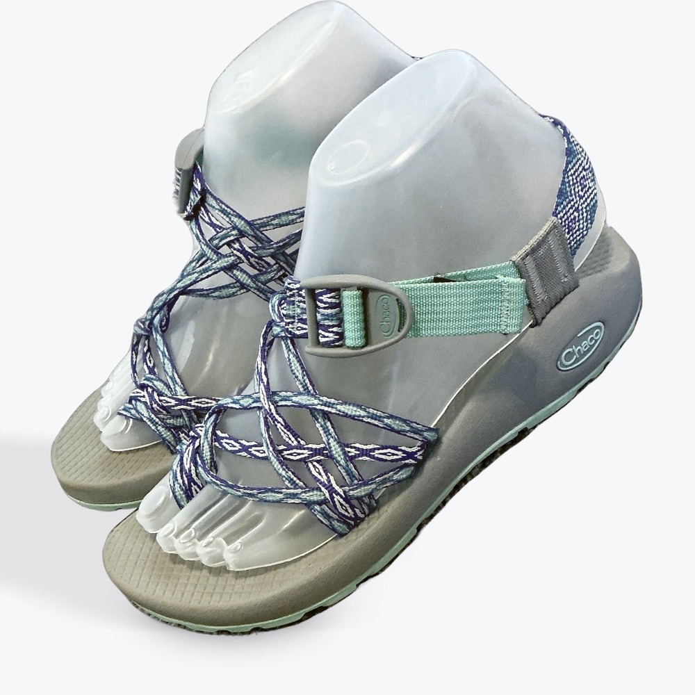 Chaco Women's ZX3 Strappy Sandals with LUVSEAT soles Purple Mint Blue size 7